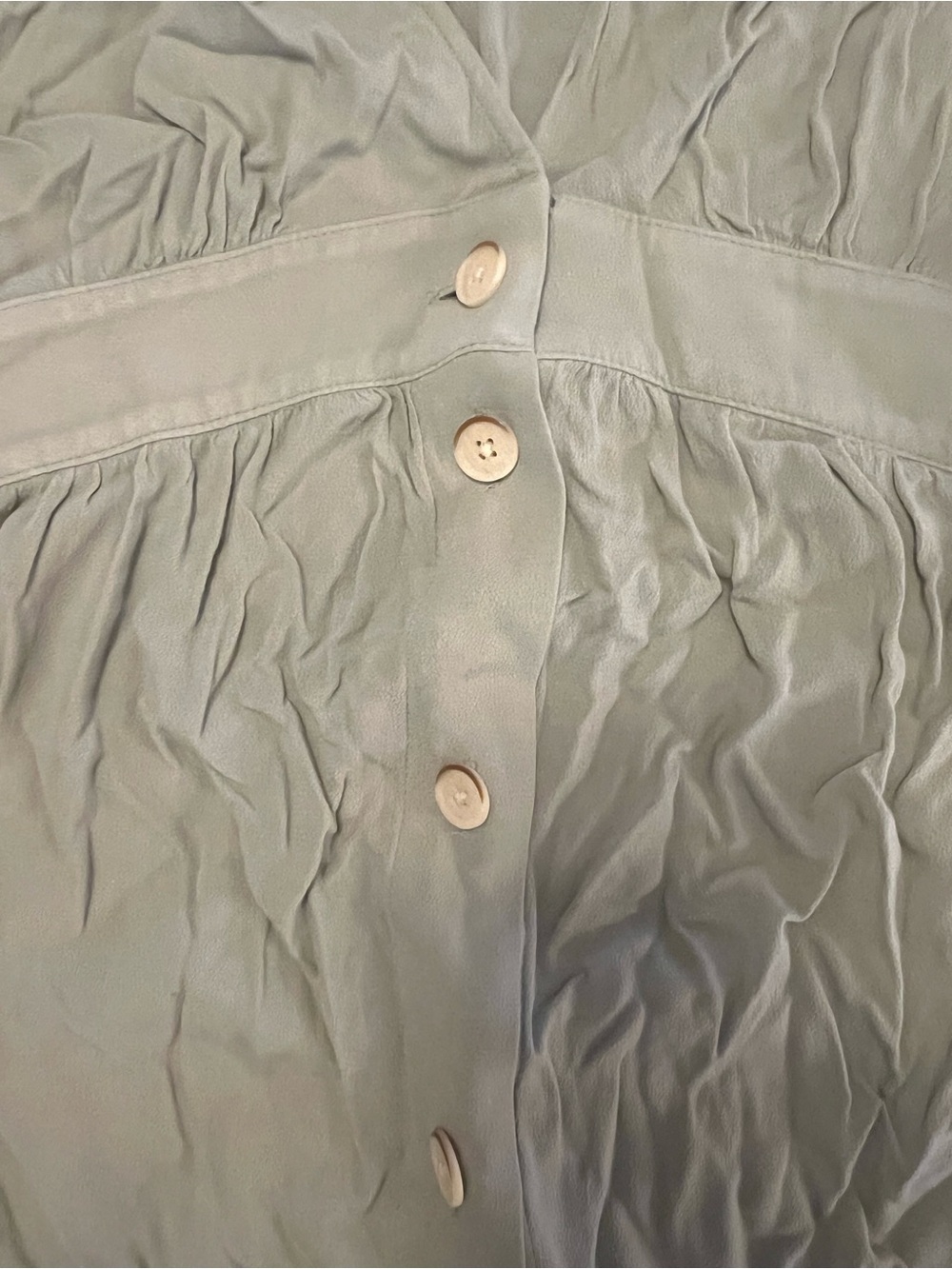 The Normal Brand Deep V Button Thru Dress Sz S Sage Green Midi - Picture 5 of 14